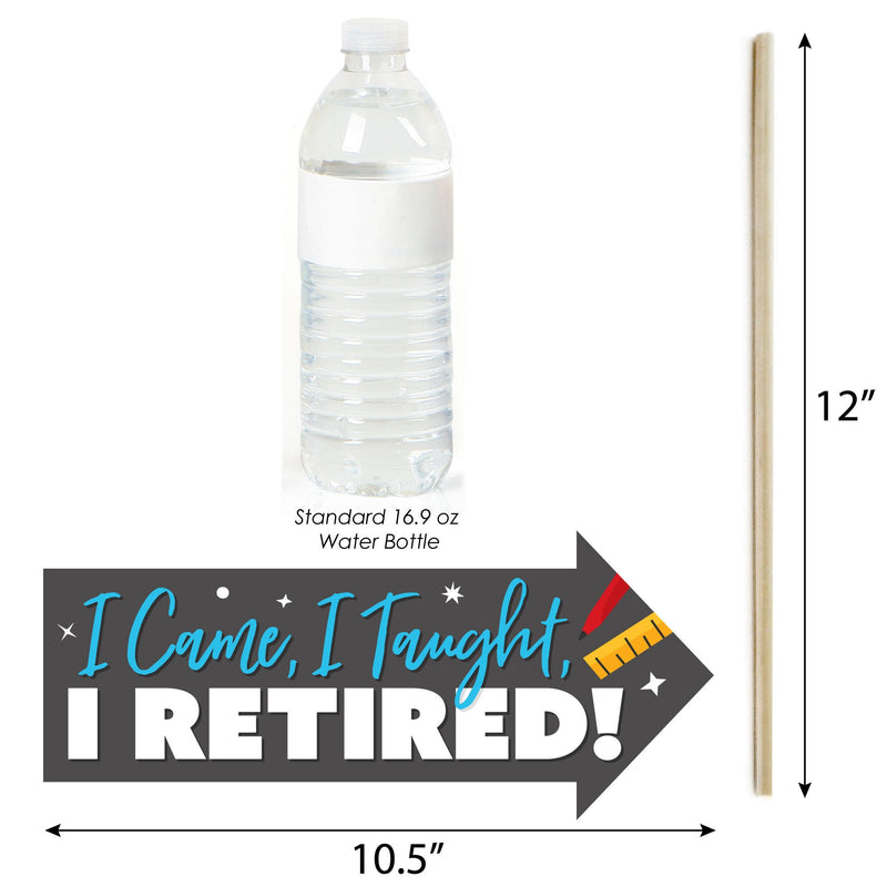 Funny Teacher Retirement - Happy Retirement Party Photo Booth Props Kit - 10 Piece