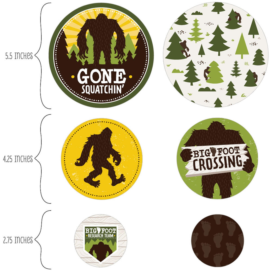 Sasquatch Crossing - Bigfoot Party or Birthday Party Giant Circle Confetti - Party Decorations - Large Confetti 27 Count