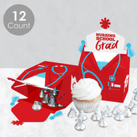Nurse Graduation - Treat Box Party Favors - Medical Nursing Graduation Party Goodie Gable Boxes - Set of 12