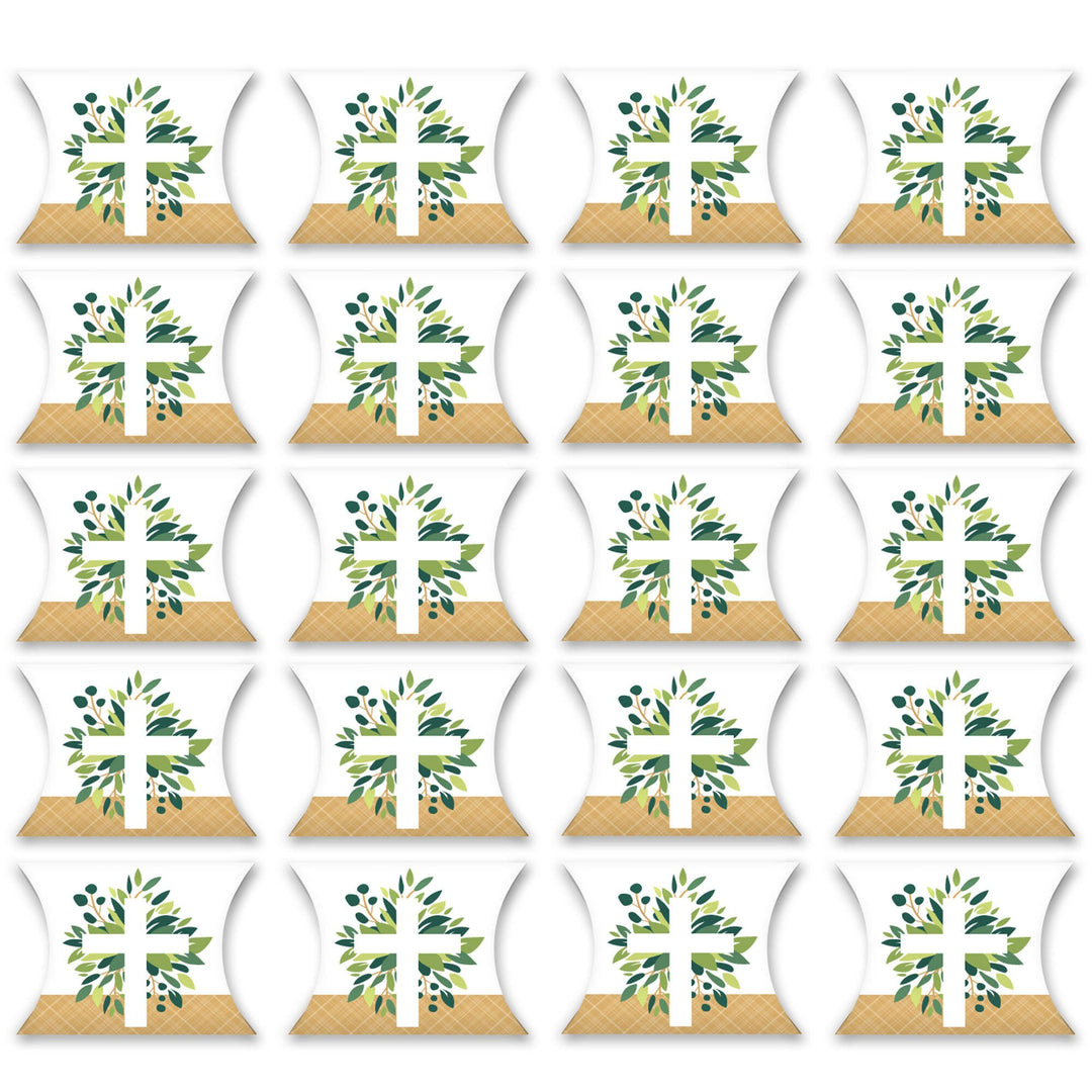 Elegant Cross - Favor Gift Boxes - Religious Party Petite Pillow Boxes - Set of 20