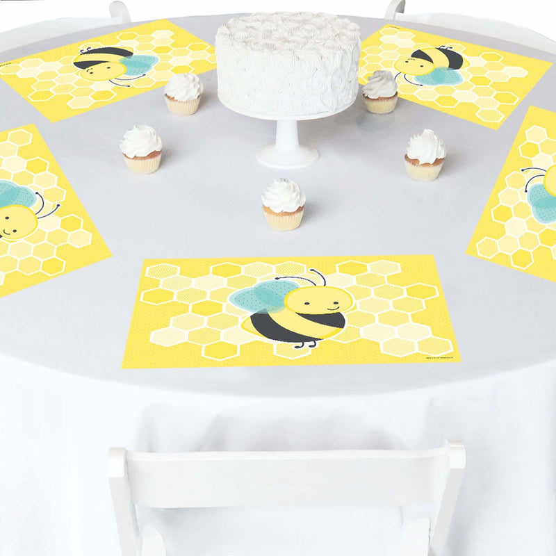 Honey Bee - Party Table Decorations - Baby Shower or Birthday Party Placemats - Set of 16