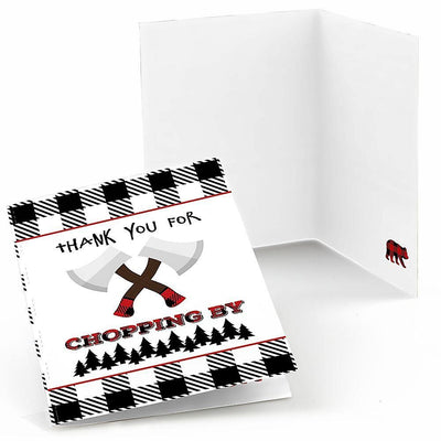 Lumberjack - Channel The Flannel - Buffalo Plaid Party Thank You Cards - 8 ct