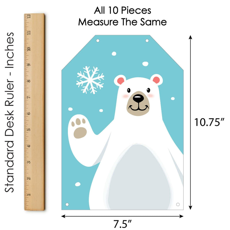 Arctic Polar Animals - Hanging Vertical Paper Door Banners - Winter Baby Shower or Birthday Party Wall Decoration Kit - Indoor Door Decor