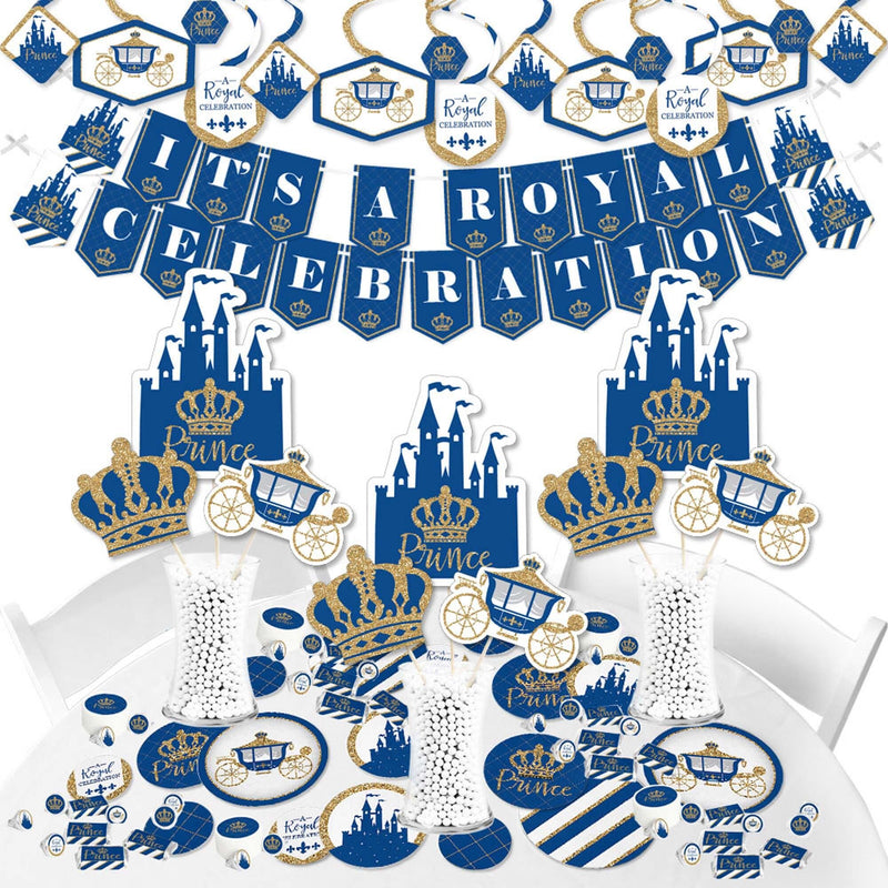 Royal Prince Charming - Baby Shower or Birthday Party Supplies - Banner Decoration Kit - Fundle Bundle