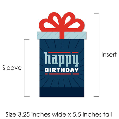 Boy Birthday - Birthday Party Money and Gift Card Sleeves - Nifty Gifty Card Holders - Set of 8