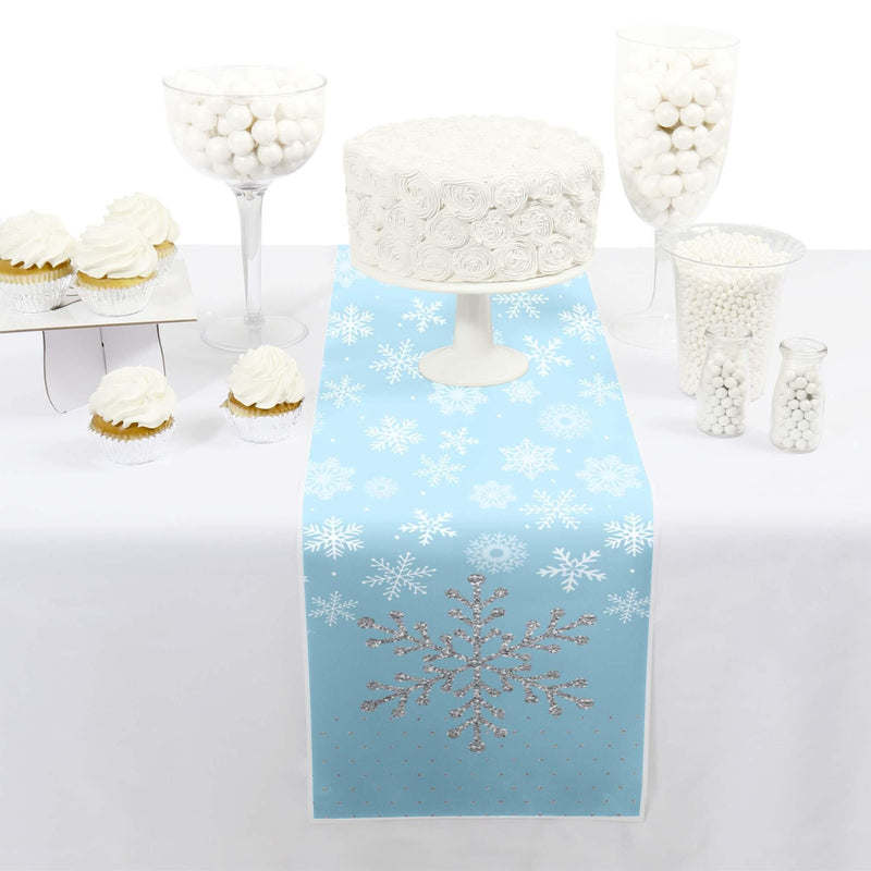 Winter Wonderland - Petite Snowflake Holiday Party & Winter Wedding Paper Table Runner - 12" x 60"