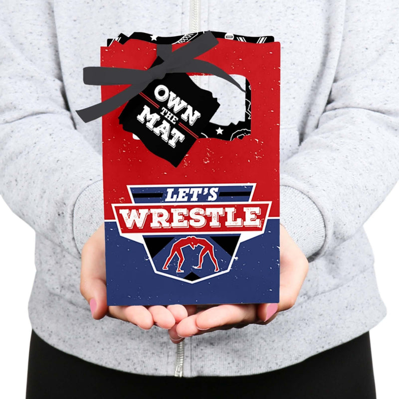 Own the Mat - Wrestling - Birthday Party or Wrestler Party Favor Boxes - Set of 12