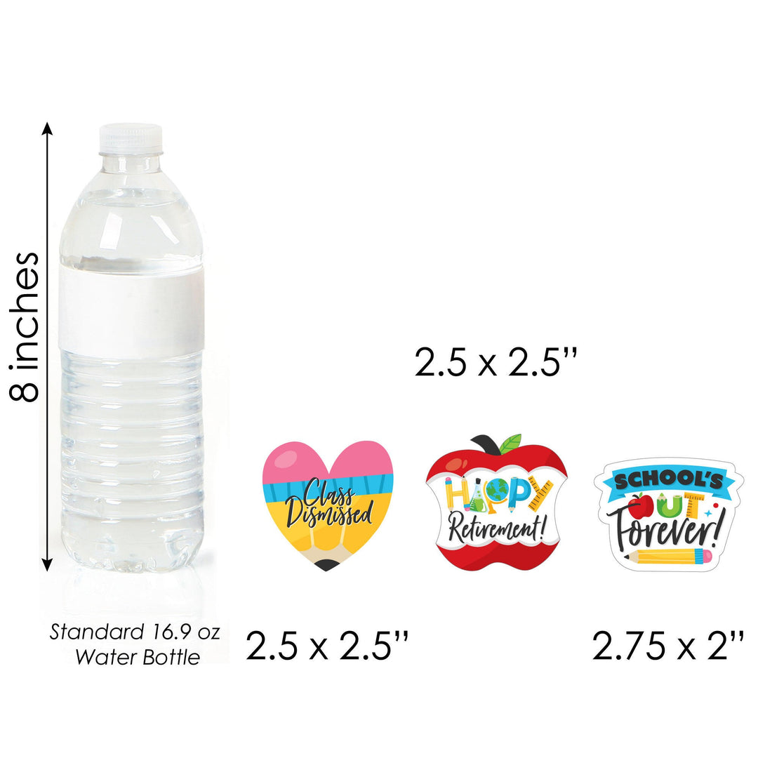 Teacher Retirement - Dessert Cupcake Toppers - Happy Retirement Party Clear Treat Picks - Set of 24
