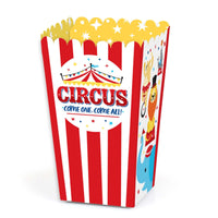 Carnival - Step Right Up Circus - Carnival Themed Baby Shower or Birthday Party Favor Popcorn Treat Boxes - Set of 12