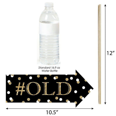 Funny Adult 60th Birthday - Gold - 10 Piece Birthday Party Photo Booth Props Kit