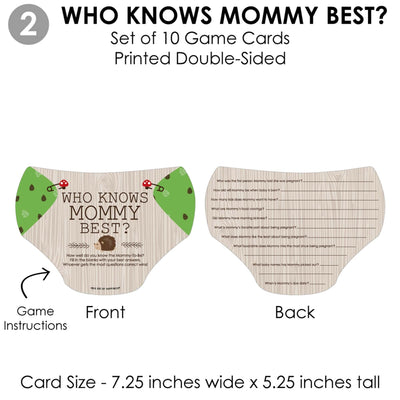 Woodland Creatures - 4 Baby Shower Games - 10 Cards Each - Who Knows Mommy Best, Mommy or Daddy Quiz, What's in Your Purse and Oh Baby - Gamerific Bundle