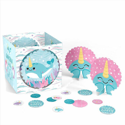 Narwhal Girl - Under The Sea Baby Shower or Birthday Party Centerpiece & Table Decoration Kit