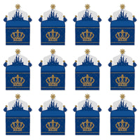 Royal Prince Charming - Treat Box Party Favors - Baby Shower or Birthday Party Goodie Gable Boxes - Set of 12