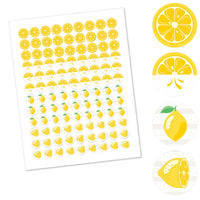 So Fresh - Lemon - Citrus Lemonade Party Round Candy Sticker Favors - Labels Fit Hershey's Kisses - 108 ct