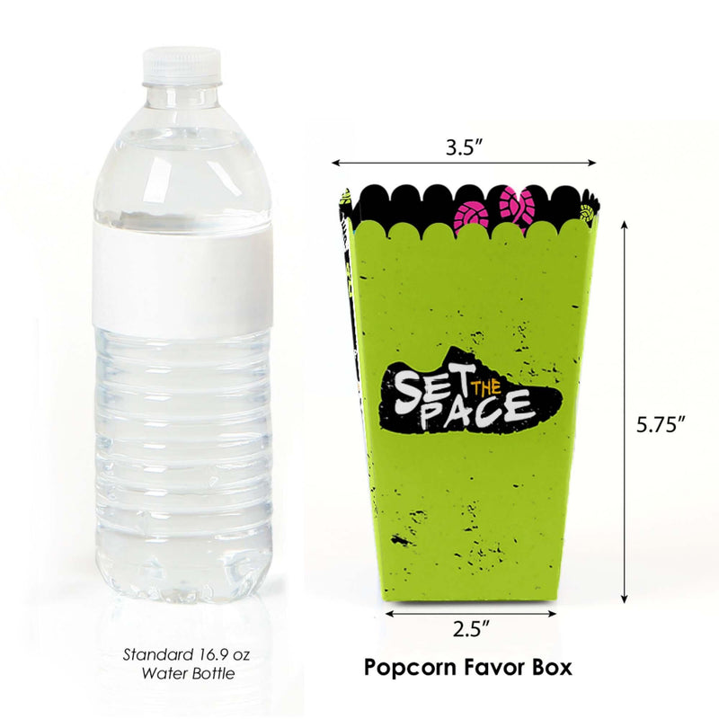 Set the Pace - Running - Track, Cross Country or Marathon Party Favor Popcorn Treat Boxes - Set of 12