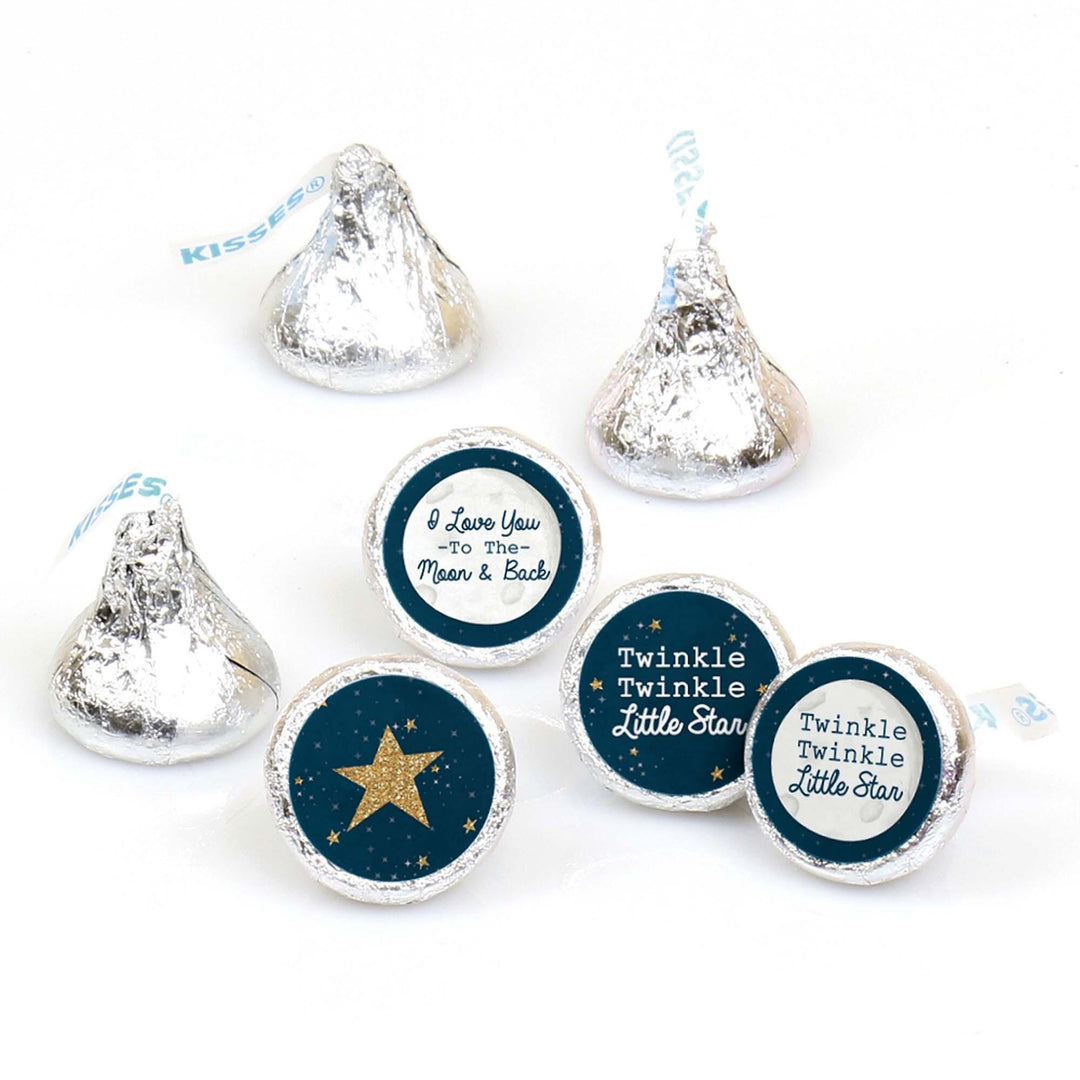 Twinkle Twinkle Little Star - Round Candy Labels Party Favors - Fits Hershey's Kisses - 108 ct