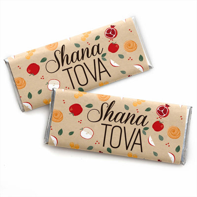 Rosh Hashanah - Candy Bar Wrapper Jewish New Year Party Favors - Set of 24