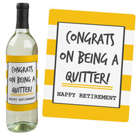 Retirement Party - Decorations for Women and Men - Wine Bottle Label Stickers - Set of 4