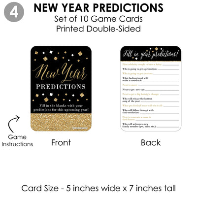 New Year's Eve - Gold - 4 New Years Eve Party Games - 10 Cards Each - Year in Review, Find the Guest, Drink If, New Year Predictions - Gamerific Bundle