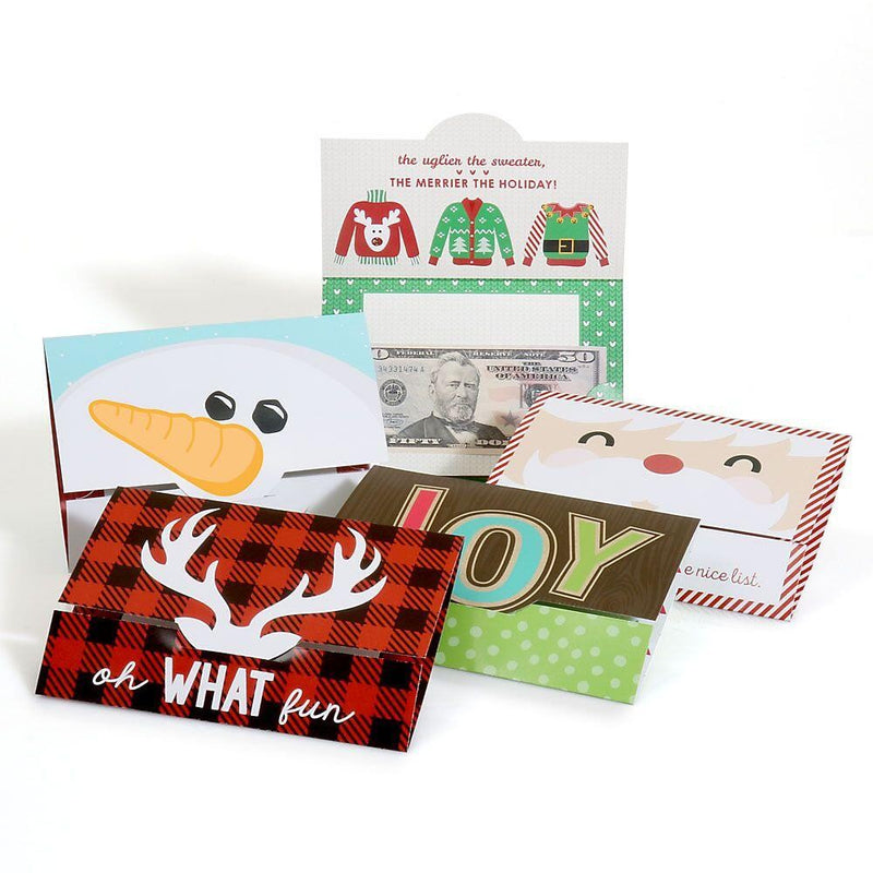 Assorted Holiday Cards - Set of 8 Christmas Money And Gift Card Holders