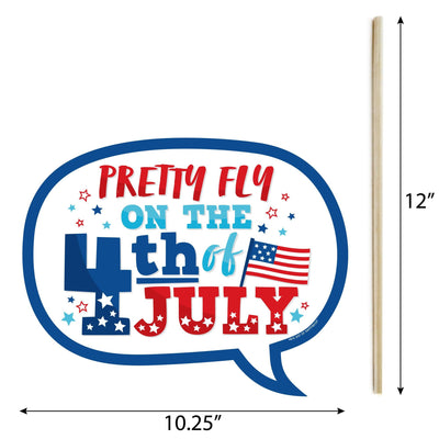 Funny Firecracker 4th of July - Red, White and Royal Blue Party Photo Booth Props Kit - 10 Piece