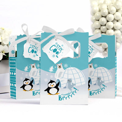 Arctic Polar Animals - Winter Baby Shower or Birthday Party Favor Boxes - Set of 12