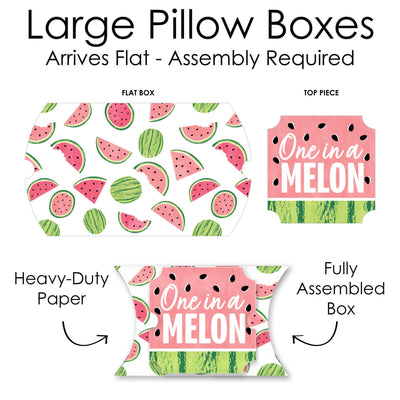 Sweet Watermelon - Favor Gift Boxes - Fruit Party Large Pillow Boxes - Set of 12