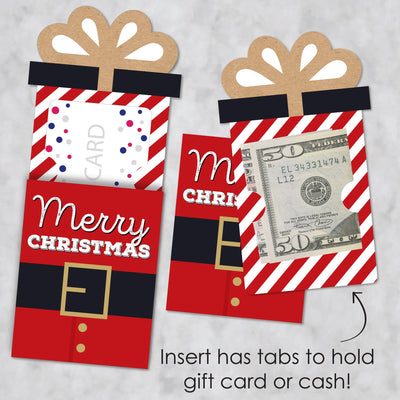 Jolly Santa Claus - Christmas Party Money and Gift Card Sleeves - Nifty Gifty Card Holders - Set of 8