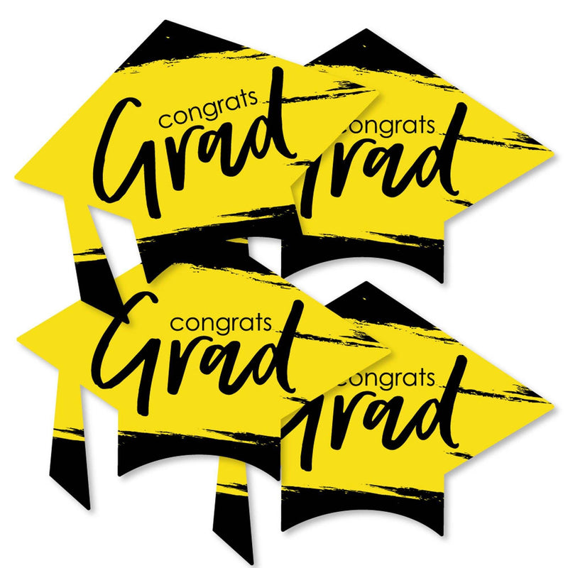 Yellow Grad - Best is Yet to Come - Grad Cap Decorations DIY Yellow Graduation Party Essentials - Set of 20