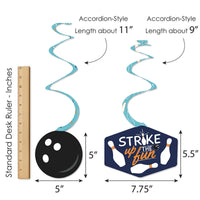 Strike Up the Fun - Bowling - Birthday Party or Baby Shower Hanging Decor - Party Decoration Swirls - Set of 40