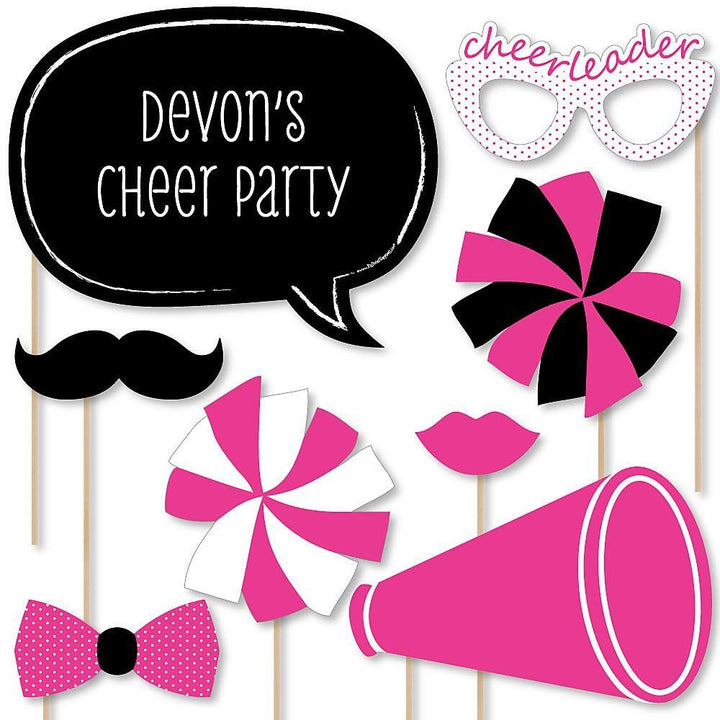 We've Got Spirit - Cheerleading - Personalized Birthday Party or Cheerleader Party Photo Booth Props Kit - 20 Count