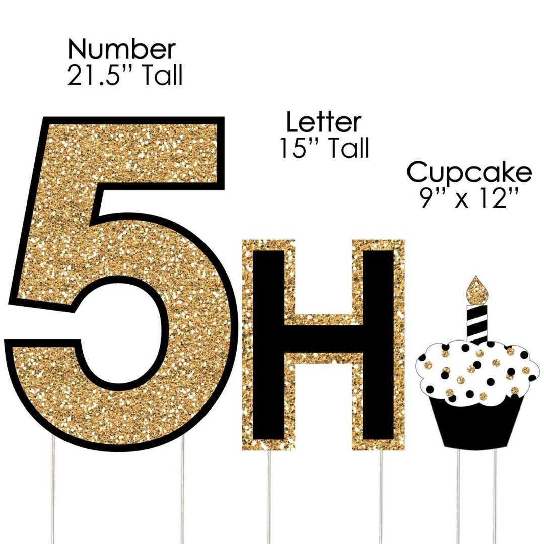 Adult 50th Birthday - Gold - Yard Sign Outdoor Lawn Decorations - Happy 50th Birthday Yard Signs