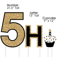 Adult 50th Birthday - Gold - Yard Sign Outdoor Lawn Decorations - Happy 50th Birthday Yard Signs