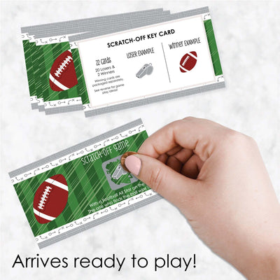 End Zone - Football - Baby Shower or Birthday Party Game Scratch Off Cards - 22 Count