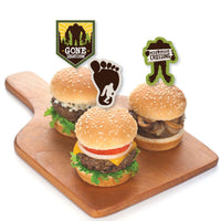 Sasquatch Crossing - Dessert Cupcake Toppers - Bigfoot Party or Birthday Party Clear Treat Picks - Set of 24