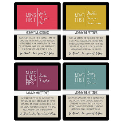 Mommy's First Milestones - Decorations for Women - Wine Bottle Label Stickers - Set of 4