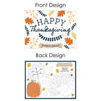 Happy Thanksgiving - Paper Fall Harvest Party Coloring Sheets - Activity Placemats - Set of 16