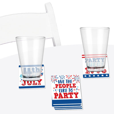 Firecracker 4th of July - Funny Red, White and Royal Blue Party Decorations - Drink Coasters - Set of 6