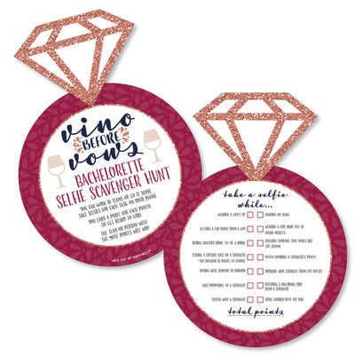 Vino Before Vows - Selfie Scavenger Hunt - Winery Bachelorette Party Game - Set of 12