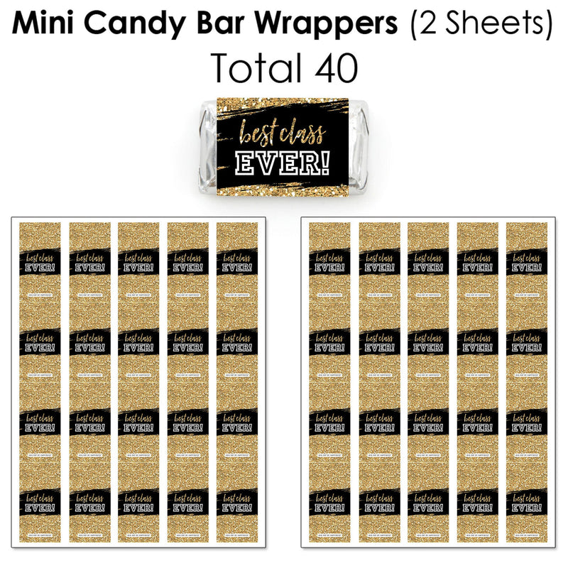 Reunited - Mini Candy Bar Wrappers, Round Candy Stickers and Circle Stickers - School Class Reunion Party Candy Favor Sticker Kit - 304 Pieces