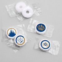 Royal Prince Charming - Baby Shower or Birthday Party Round Candy Sticker Favors - Labels Fit Hershey's Kisses - 108 ct