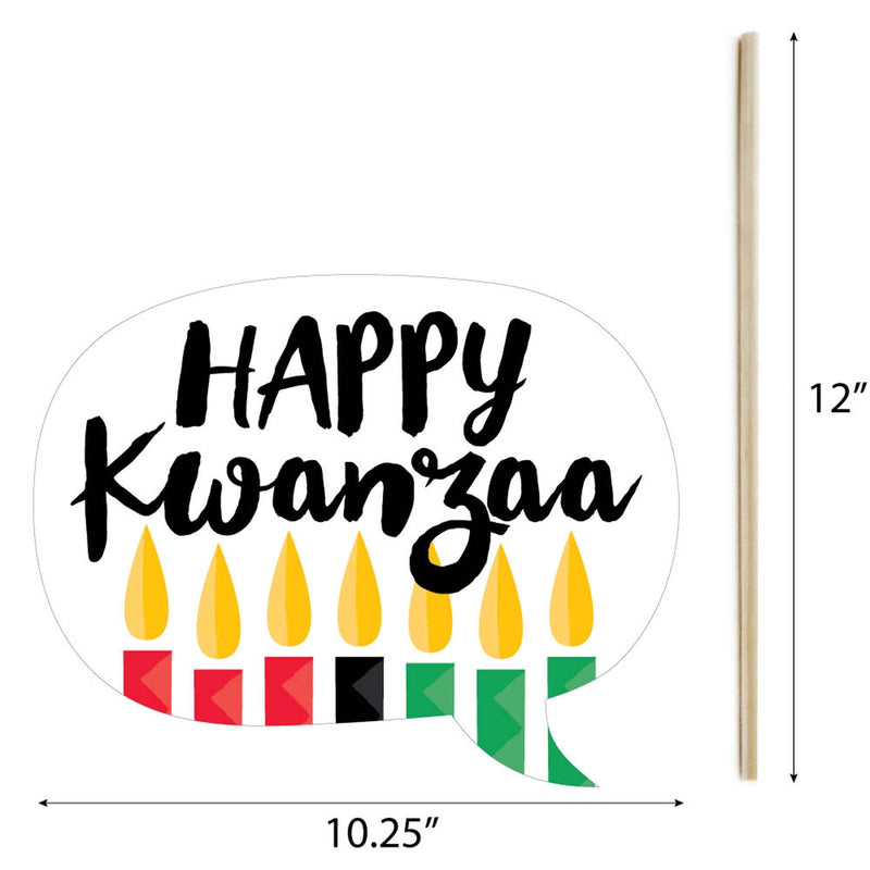 Happy Kwanzaa - African Heritage Holiday Photo Booth Props Kit - 20 Count