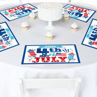 Firecracker 4th of July - Paper Red, White and Royal Blue Party Coloring Sheets - Activity Placemats - Set of 16
