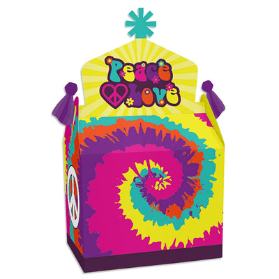 60's Hippie - Treat Box Party Favors - 1960s Groovy Party Goodie Gable Boxes - Set of 12
