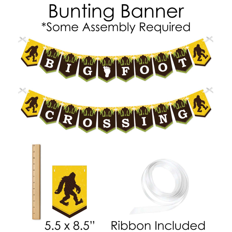 Sasquatch Crossing - Banner and Photo Booth Decorations - Bigfoot Party or Birthday Party Supplies Kit - Doterrific Bundle