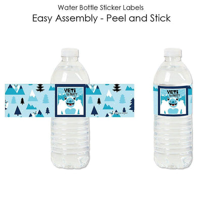 Yeti to Party - Abominable Snowman Party or Birthday Party Water Bottle Sticker Labels - Set of 20