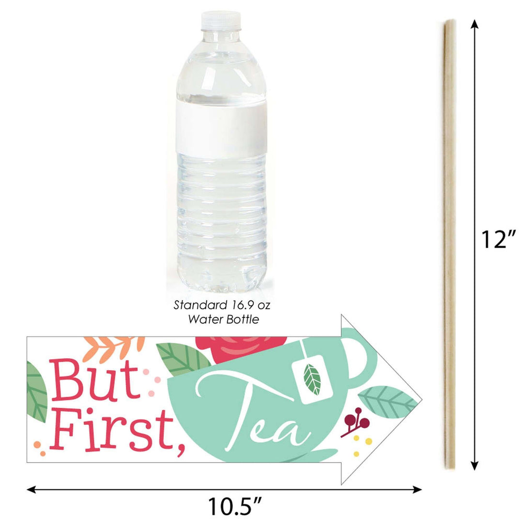 Funny Floral Let's Par-Tea - Garden Tea Party Photo Booth Props Kit - 10 Piece