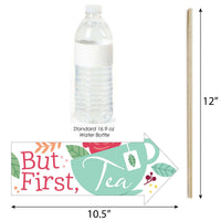 Funny Floral Let's Par-Tea - Garden Tea Party Photo Booth Props Kit - 10 Piece