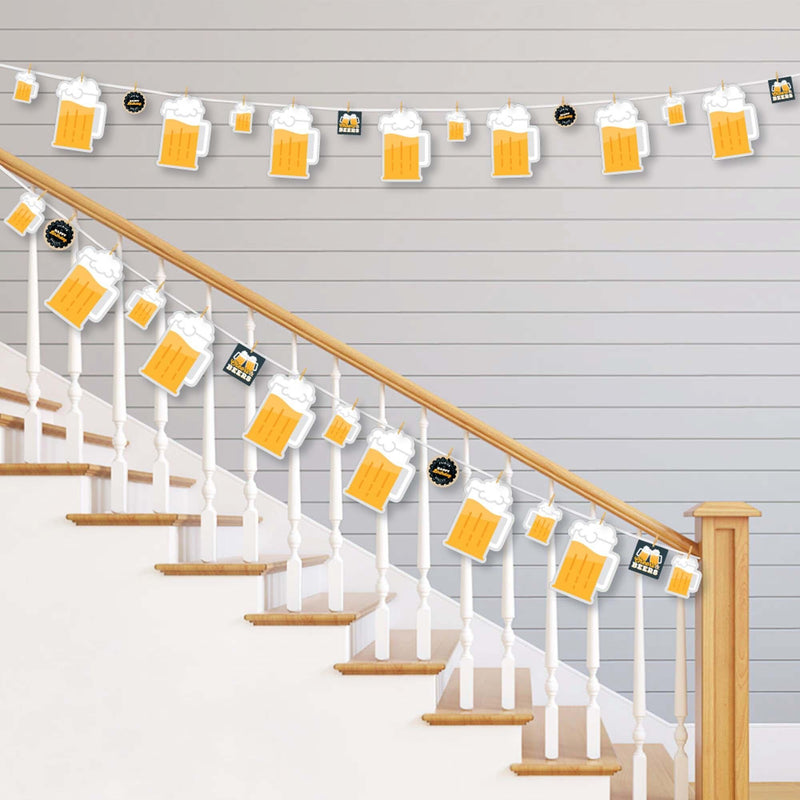 Cheers and Beers Happy Birthday - Birthday Party DIY Decorations - Clothespin Garland Banner - 44 Pieces