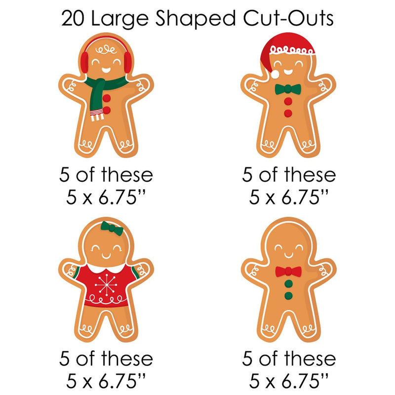 Gingerbread Christmas - Gingerbread Man Holiday Party DIY Decorations - Clothespin Garland Banner - 44 Pieces